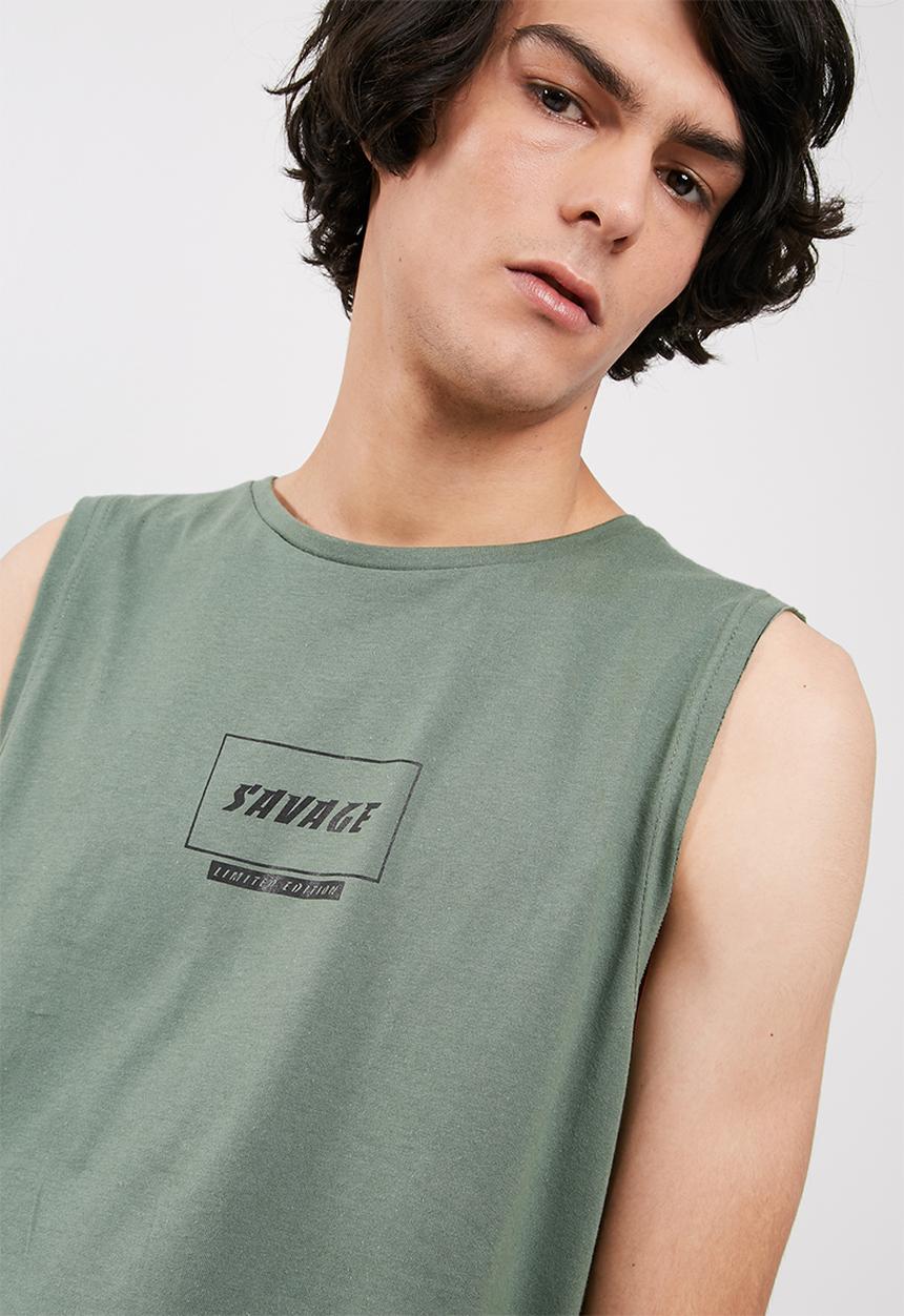 basicthread - Cut sleeve graphic tank
