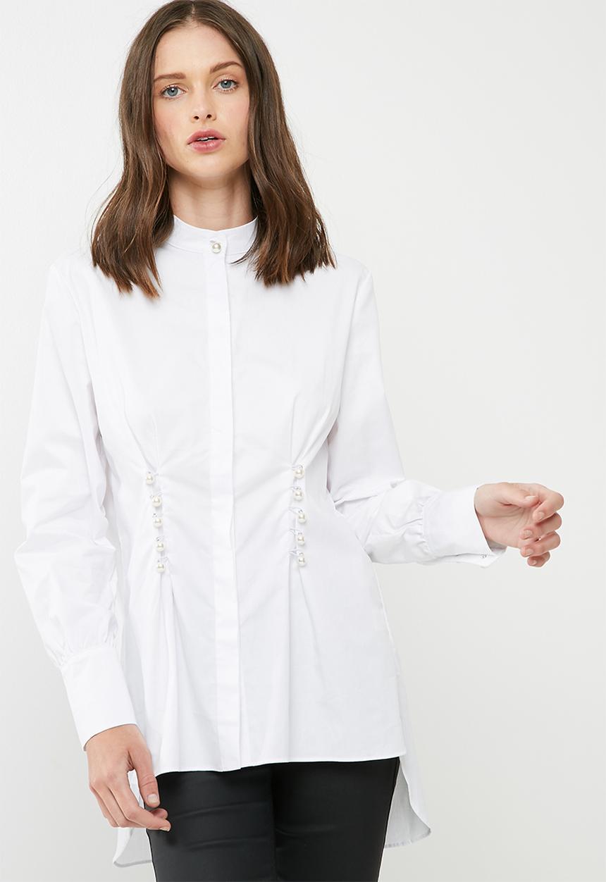 dailyfriday - Poplin shirt with pearl buttons