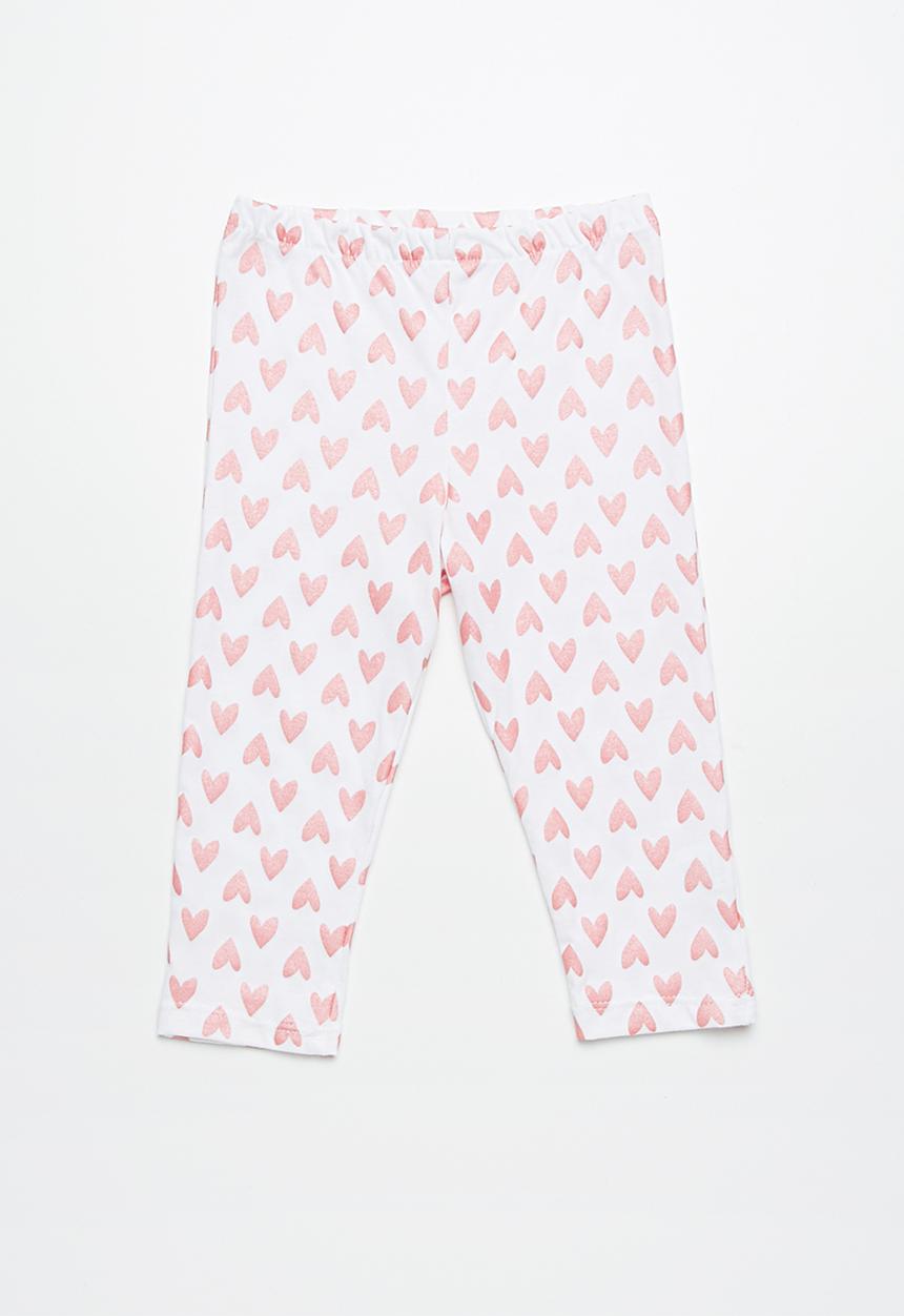 dailyfriday - Capri leggings - white & pink