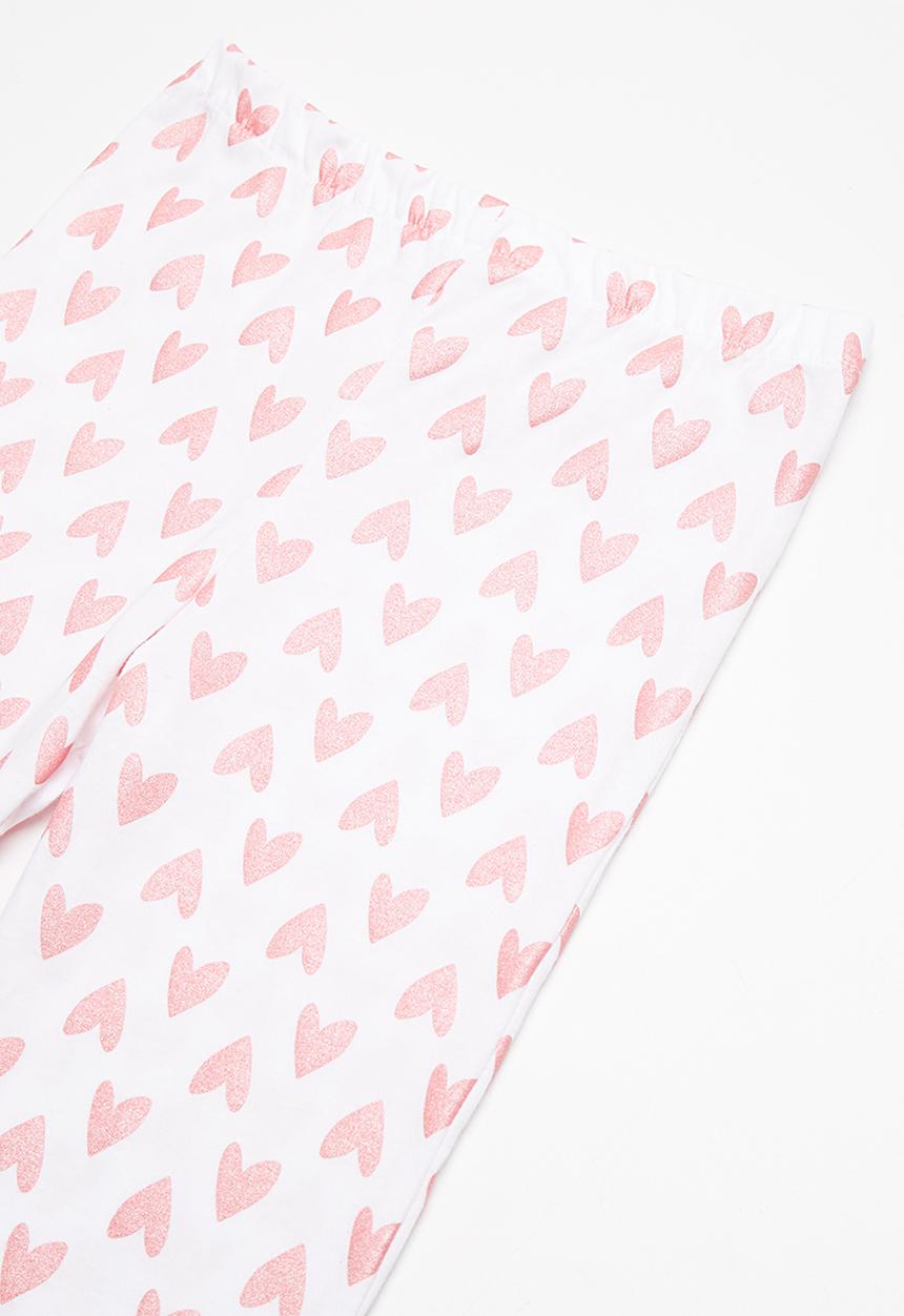 dailyfriday - Capri leggings - white & pink