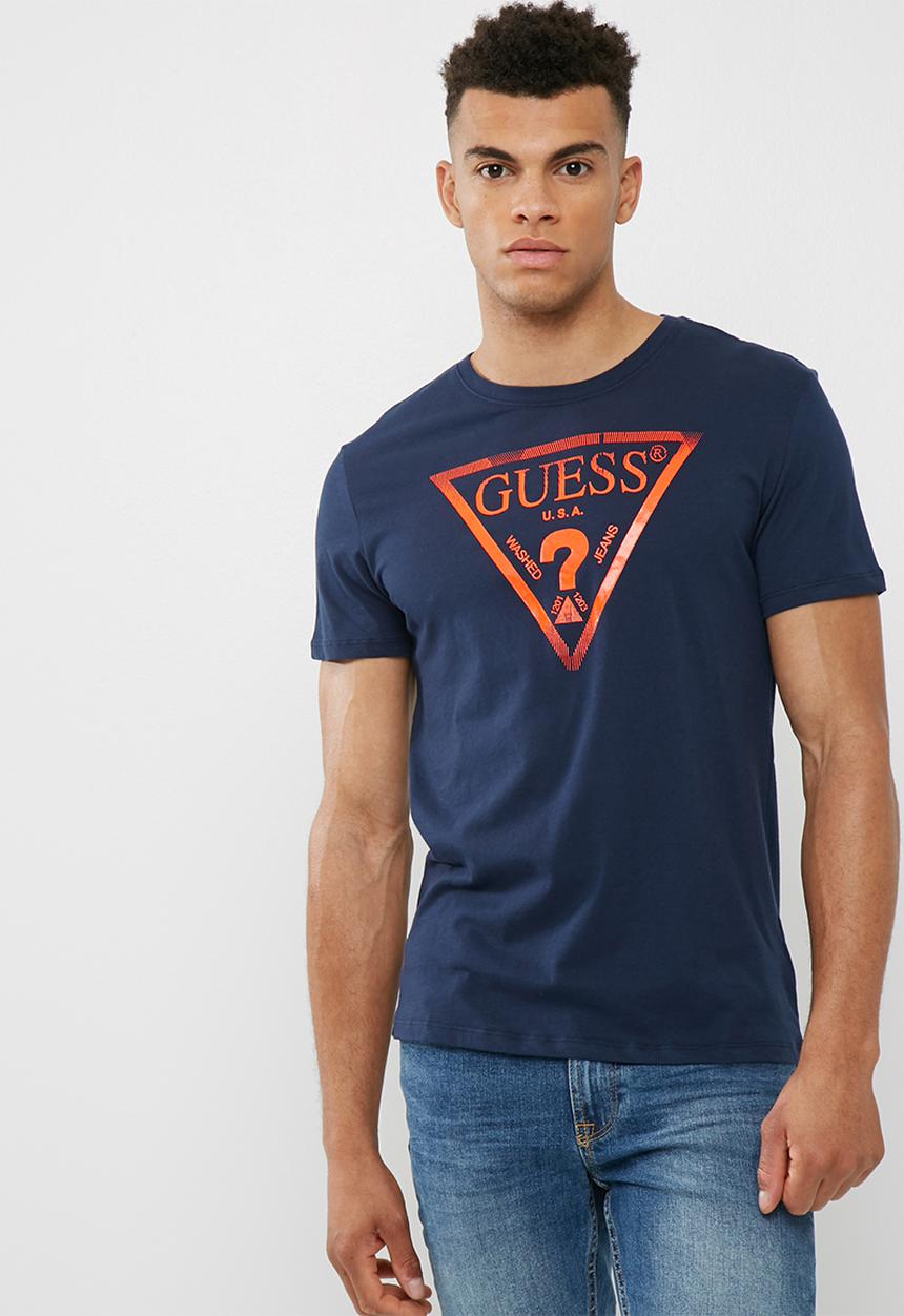 GUESS - Basic liner logo crew tee