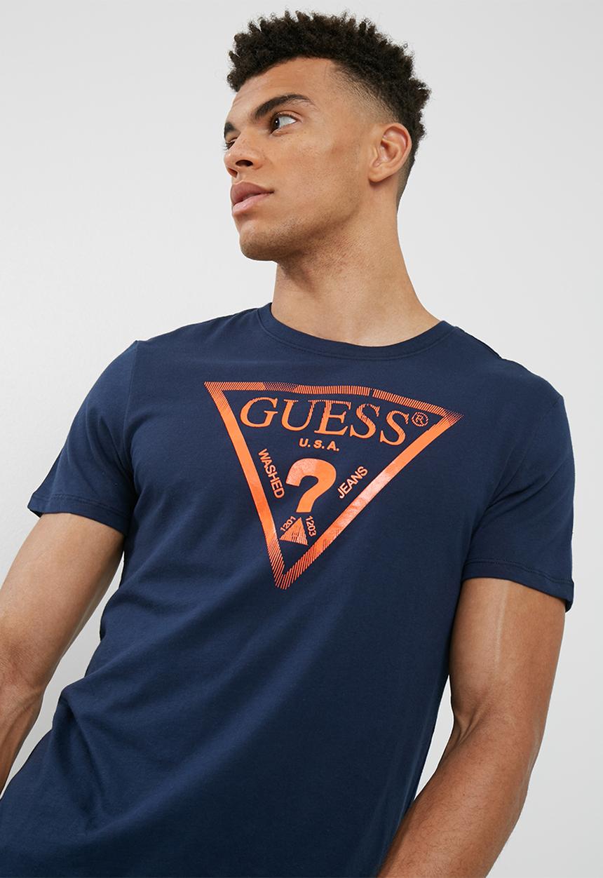 GUESS - Basic liner logo crew tee