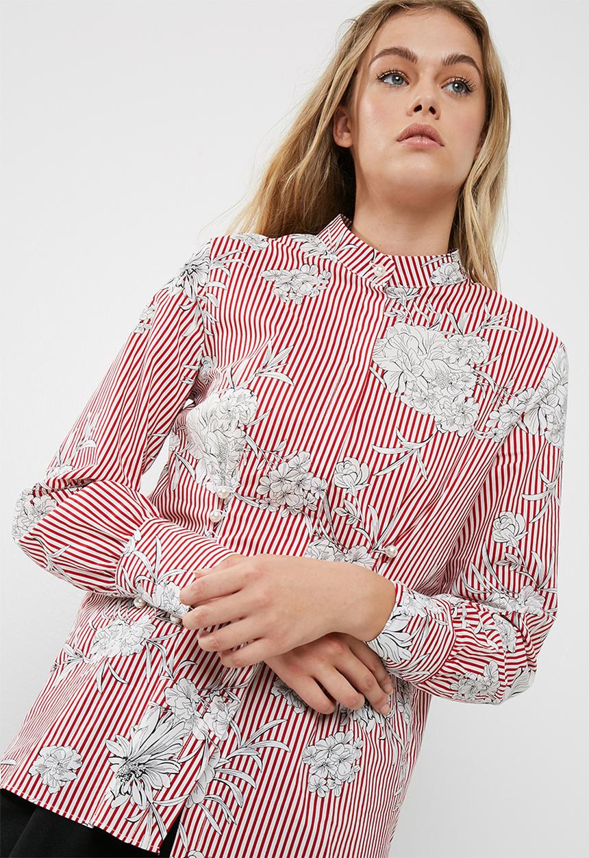 dailyfriday - Poplin shirt with pearl buttons