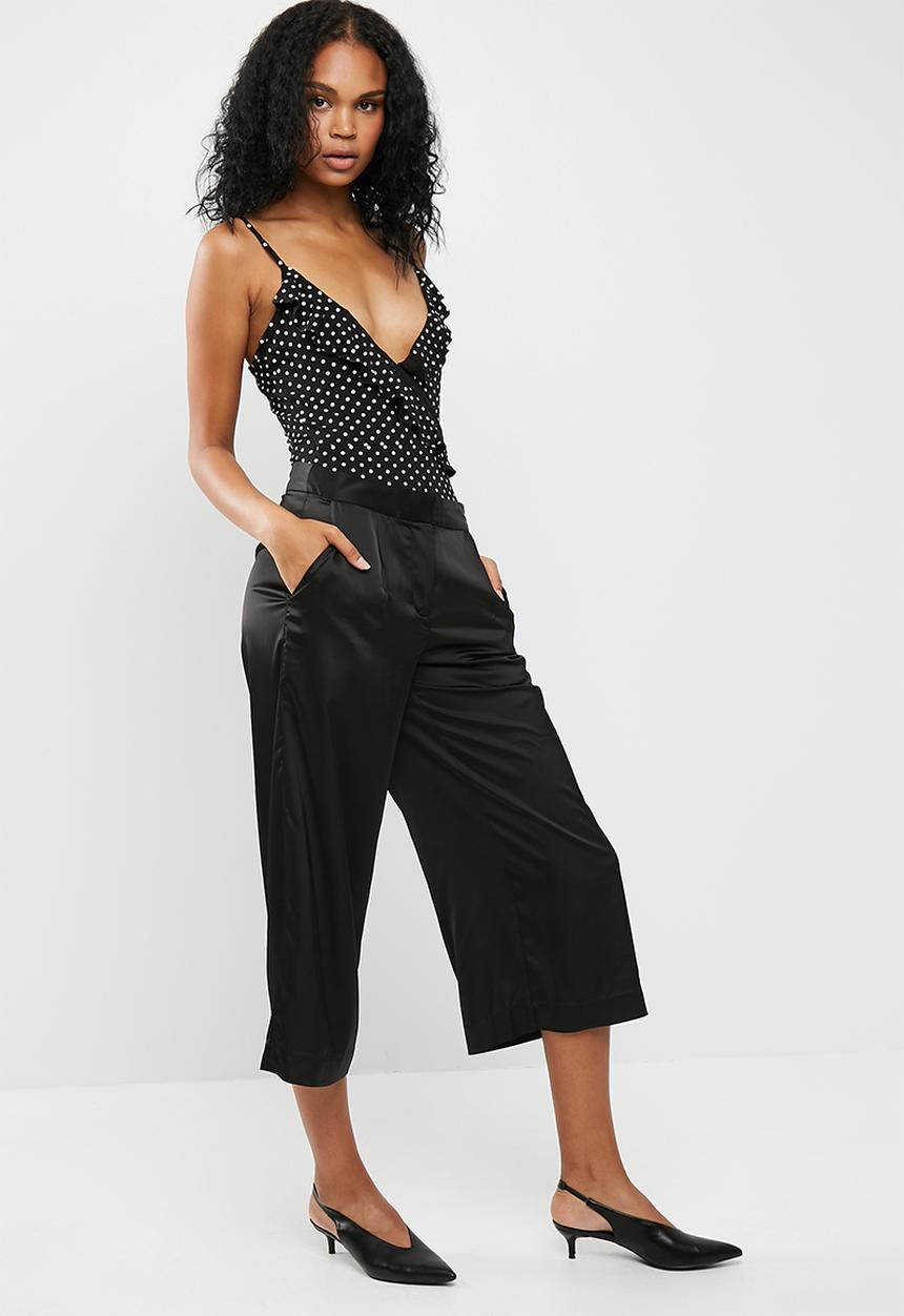 Missguided - Polka dot wrap front cami bodysuit