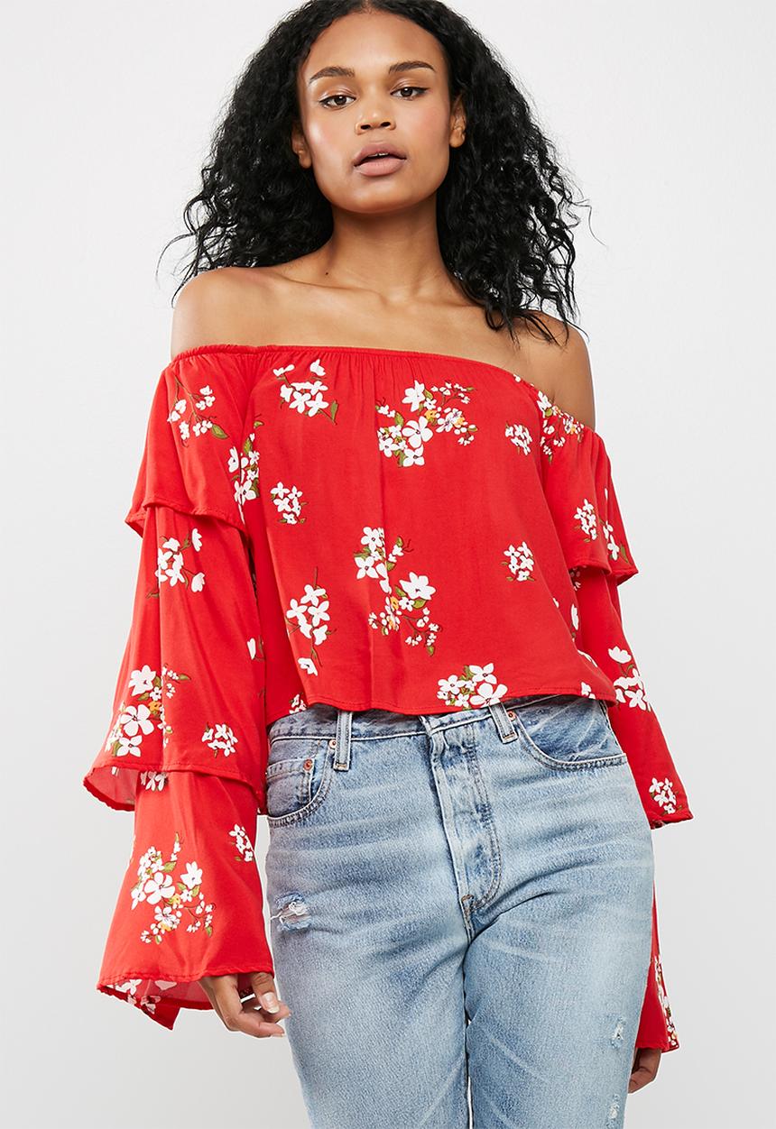 Missguided - Floral print bardot top