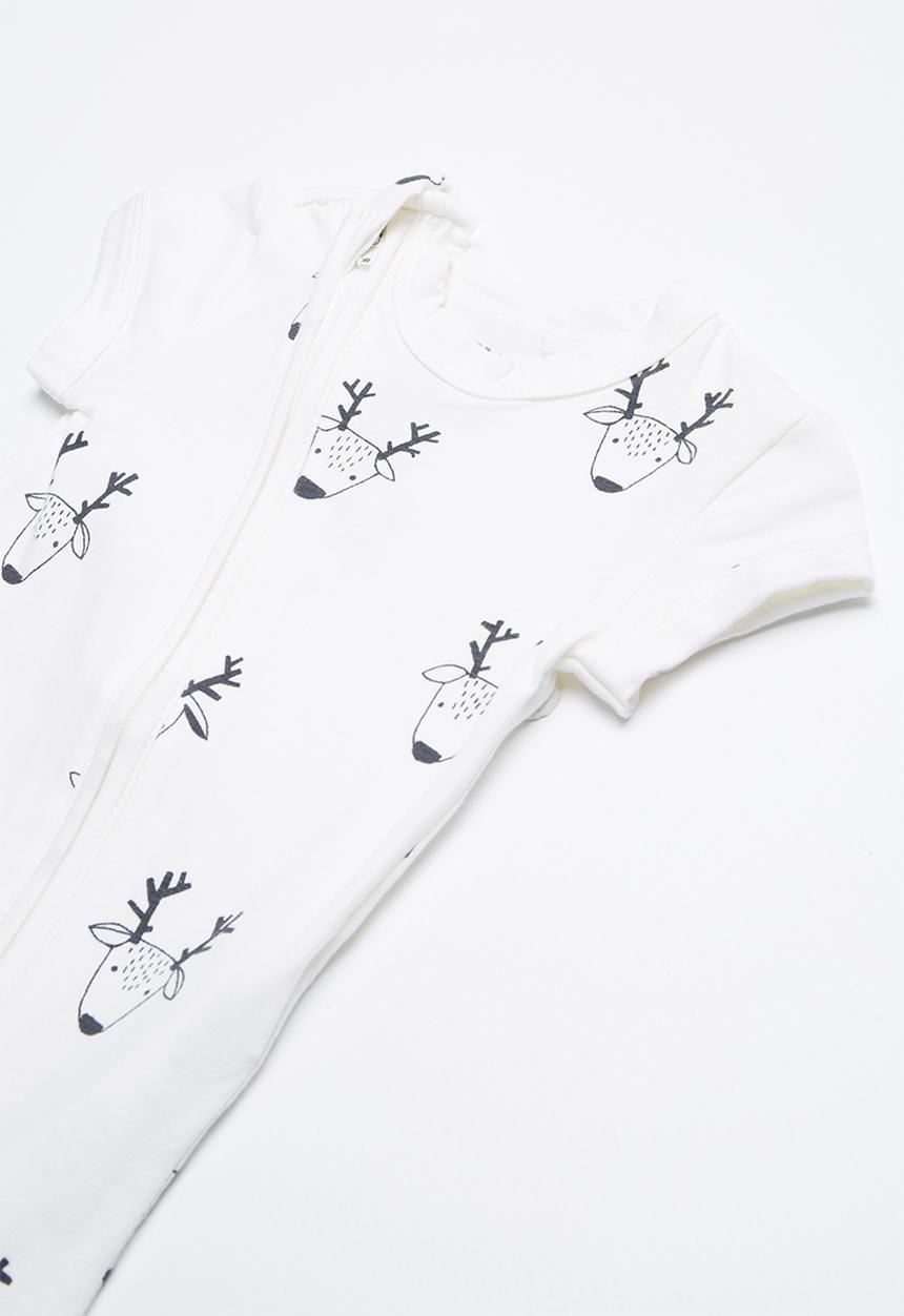Cotton On - Baby mini SS zip through romper
