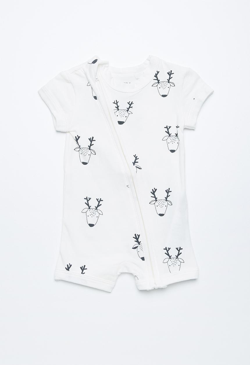 Cotton On - Baby mini SS zip through romper