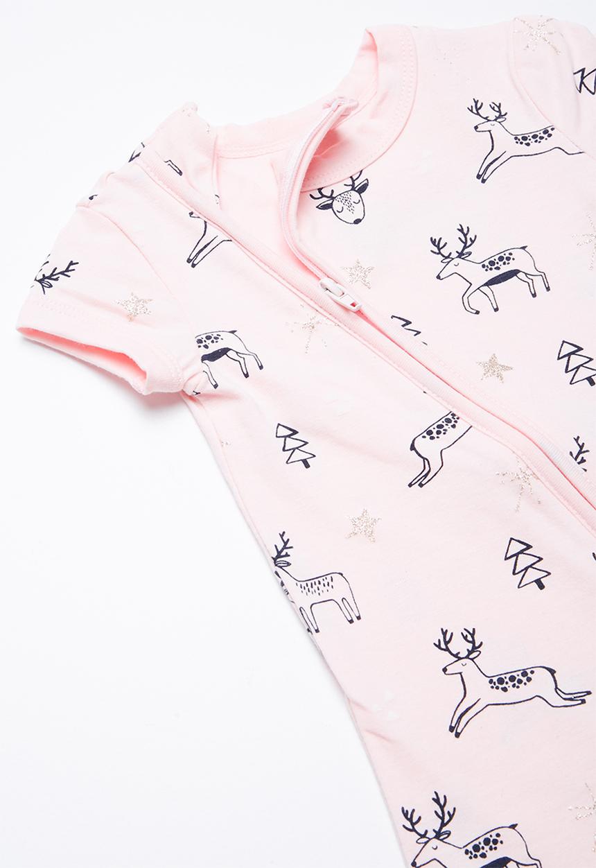 Cotton On - Baby mini SS zip through romper
