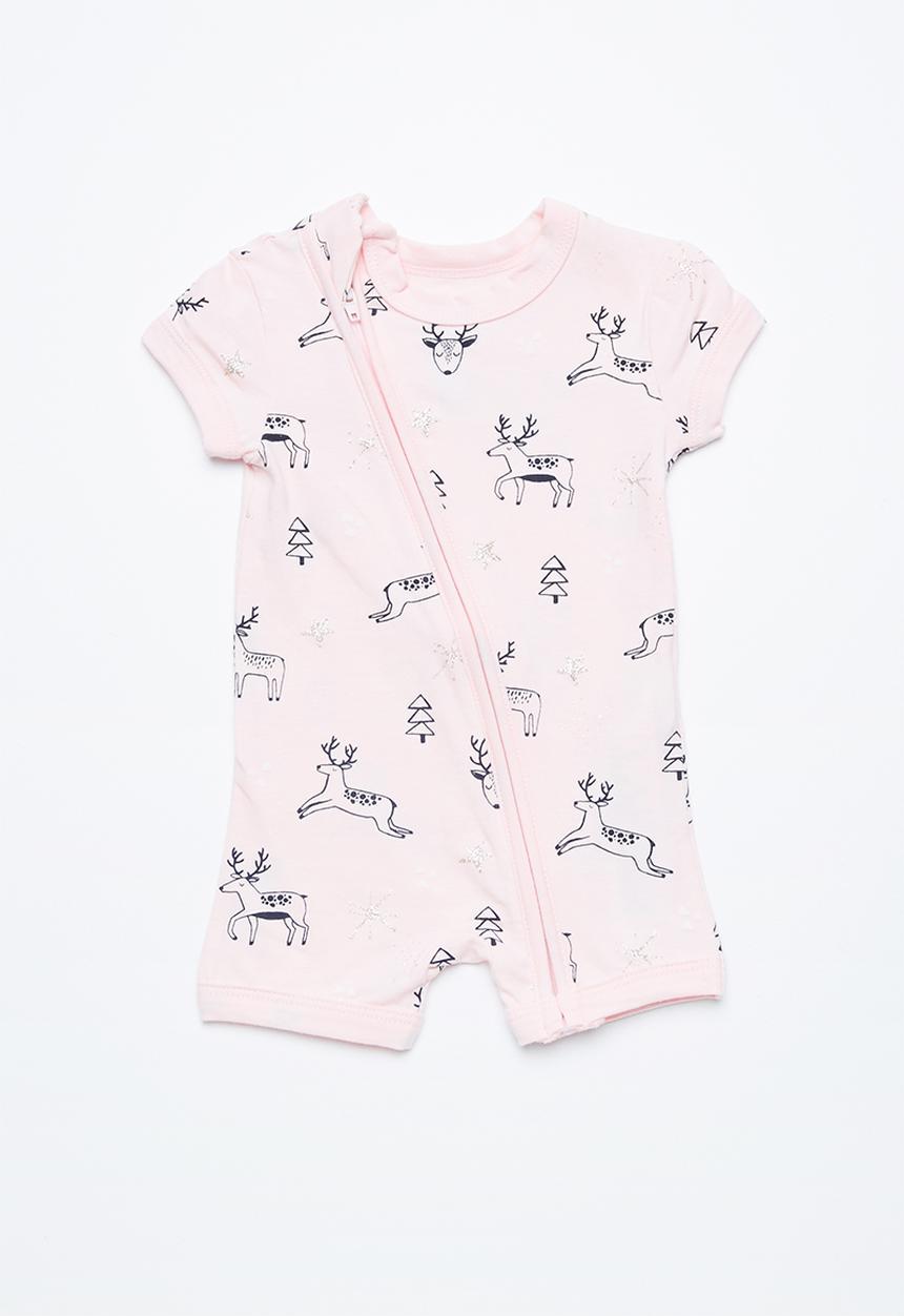 Cotton On - Baby mini SS zip through romper
