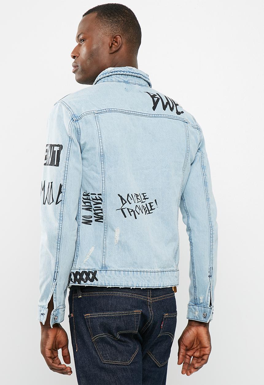 Only & Sons - Doodle denim trucker jacket