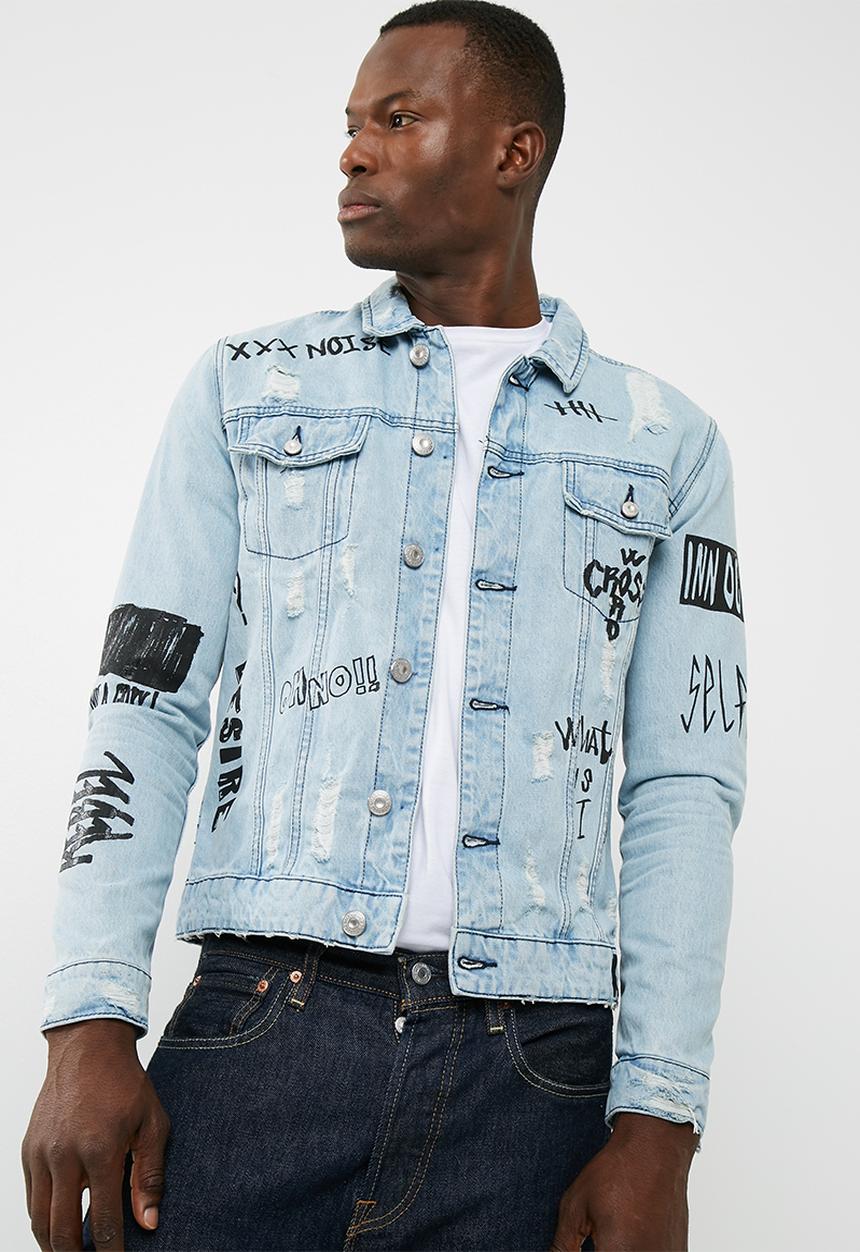 Only & Sons - Doodle denim trucker jacket