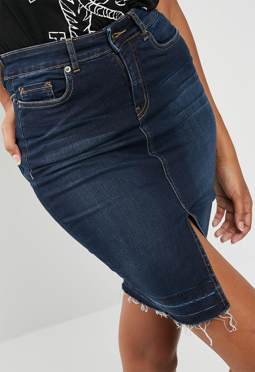 dailyfriday - Freyed hem denim skirt