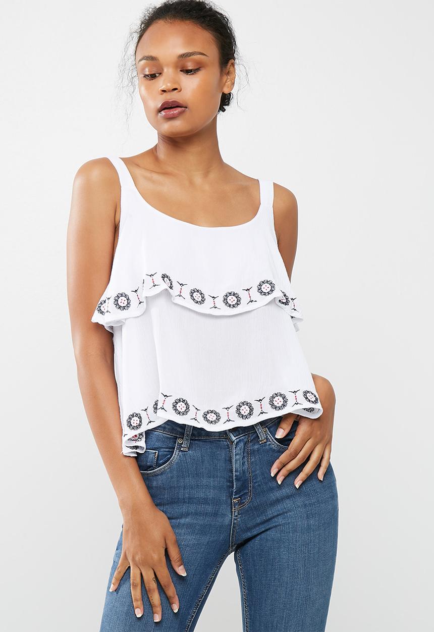 Cotton On - Embroidered tiered tank