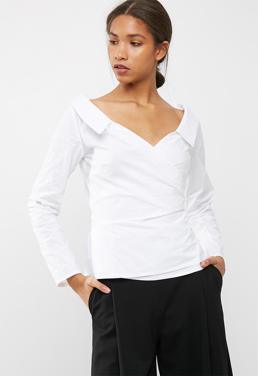 dailyfriday - Poplin wrap shirt with tie belt