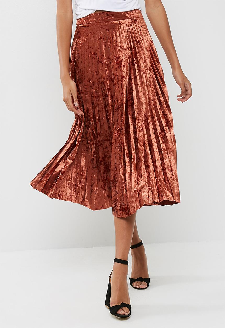dailyfriday - Velvet pleated midi skirt