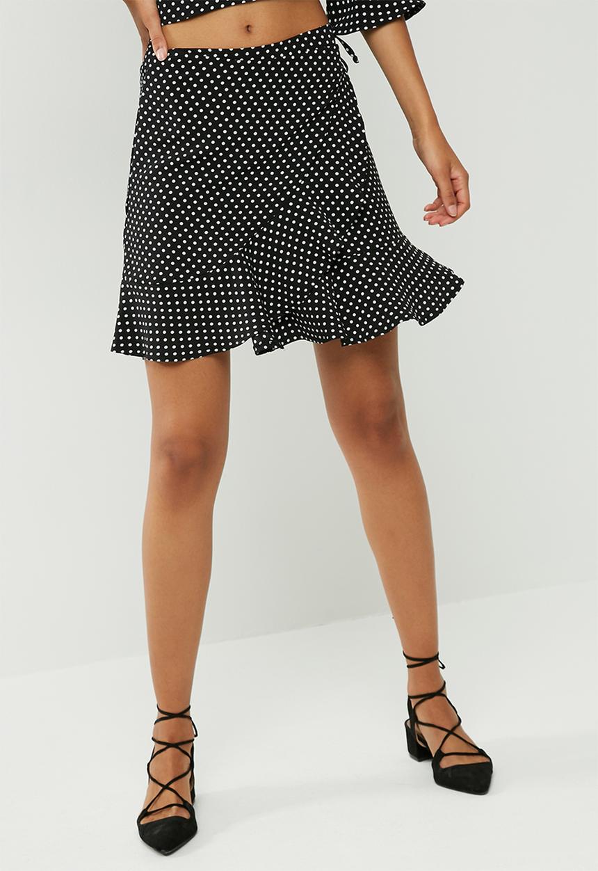 dailyfriday - Ruffle spot wrap mini skirt