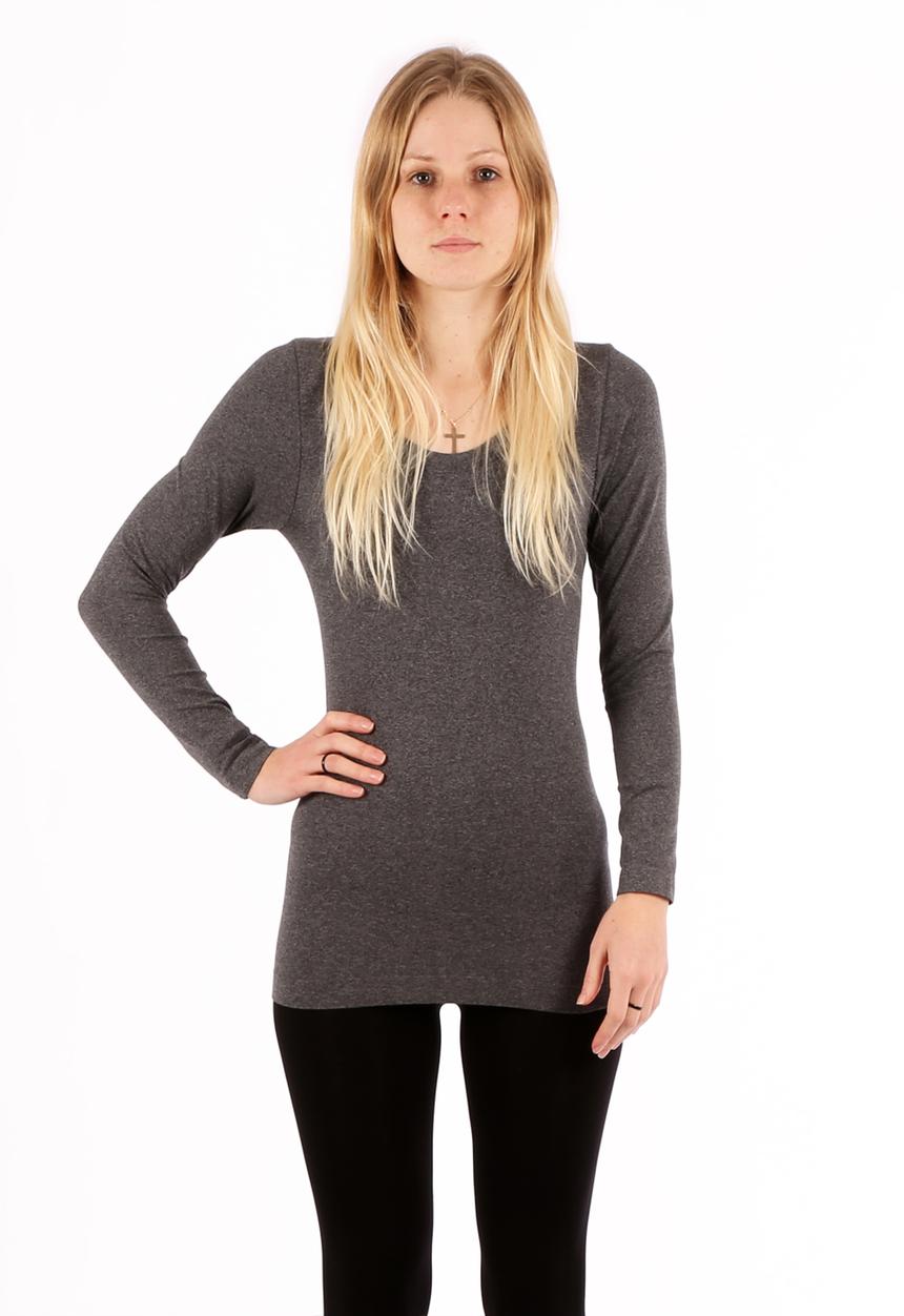 Betty Basics - Coco Scoop Top – Grey Marle