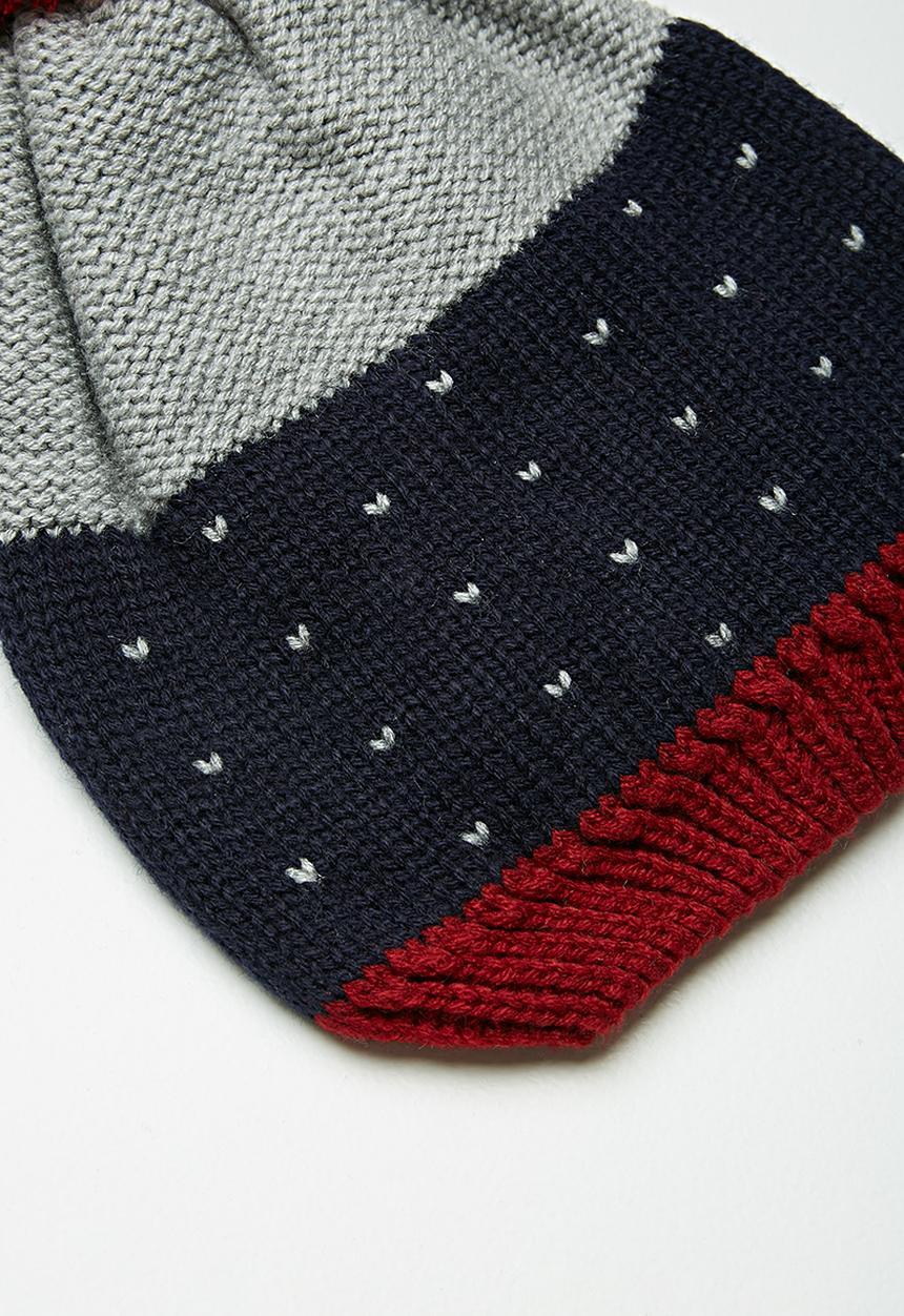 basicthread - Colourblock pom-pom beanie