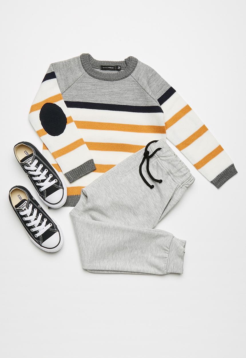 basicthread - Striped elbow patch jersey