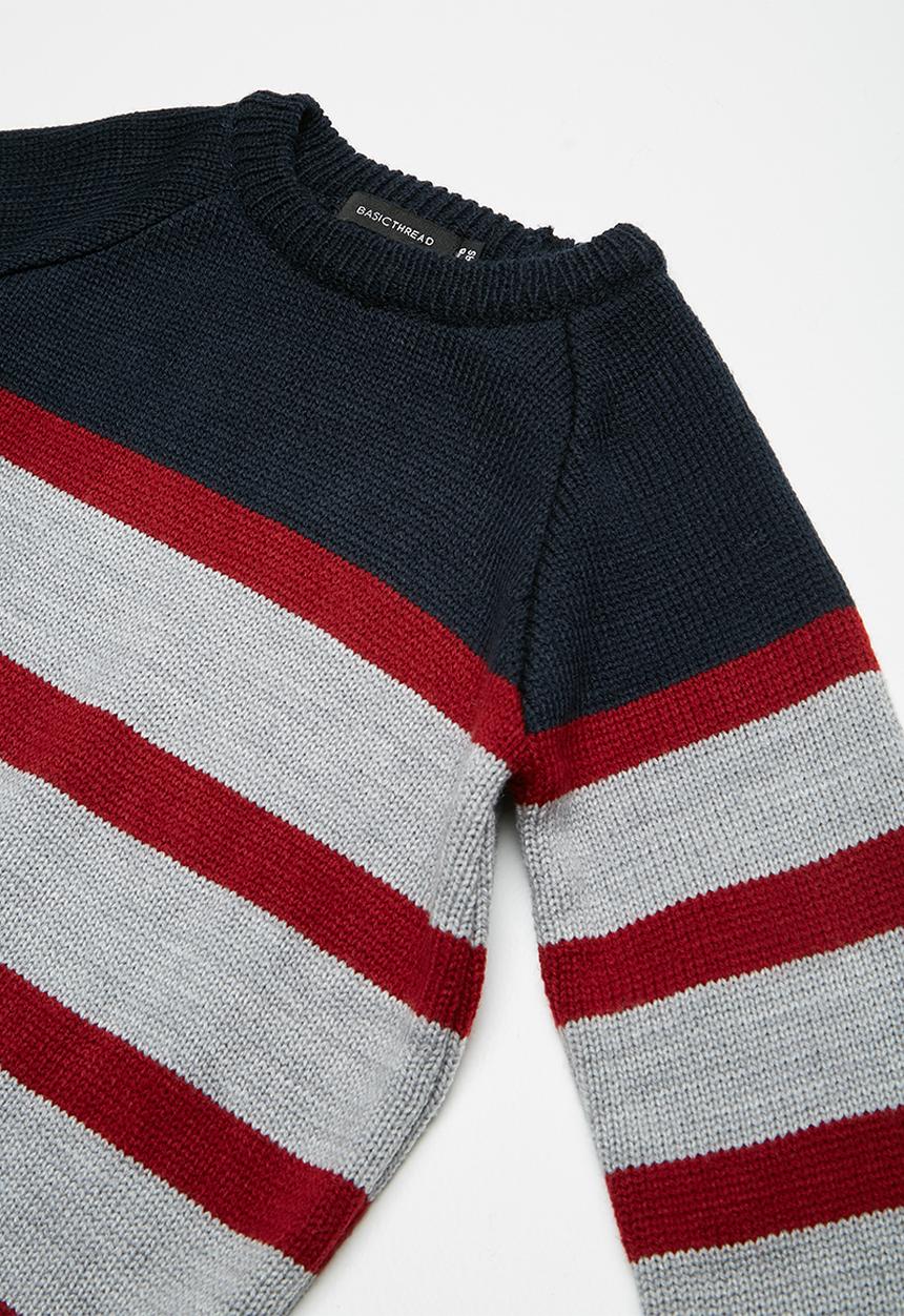 basicthread - Striped elbow patch jersey