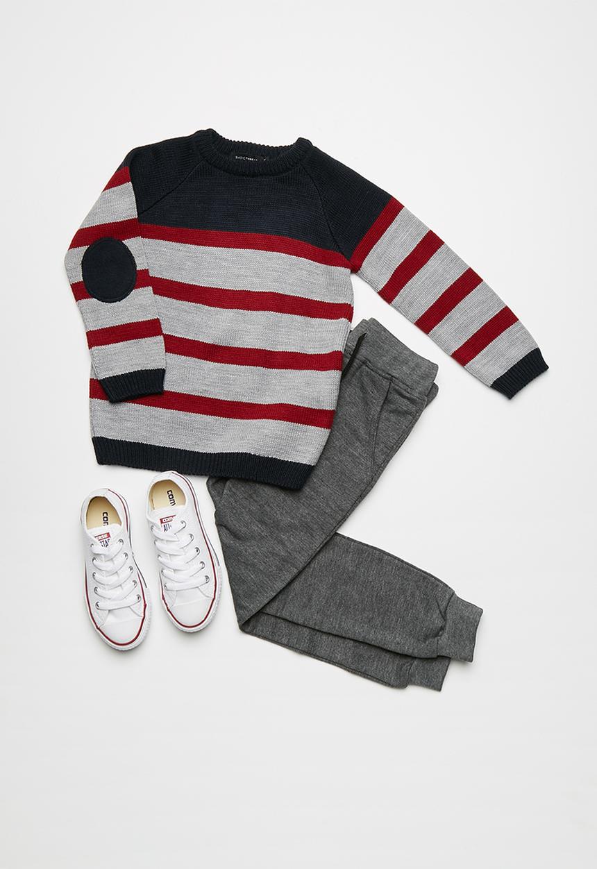 basicthread - Striped elbow patch jersey