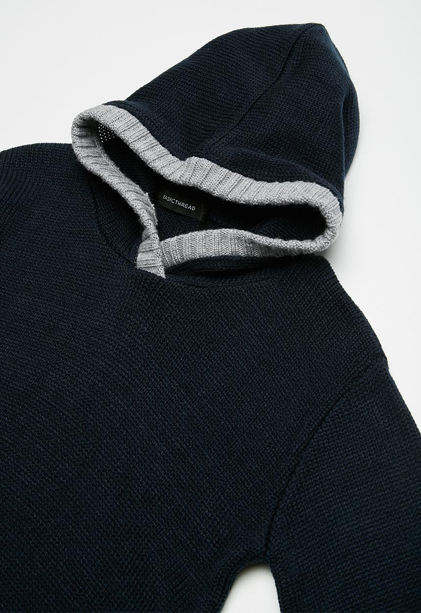 basicthread - Knitted elbow patch hoodie