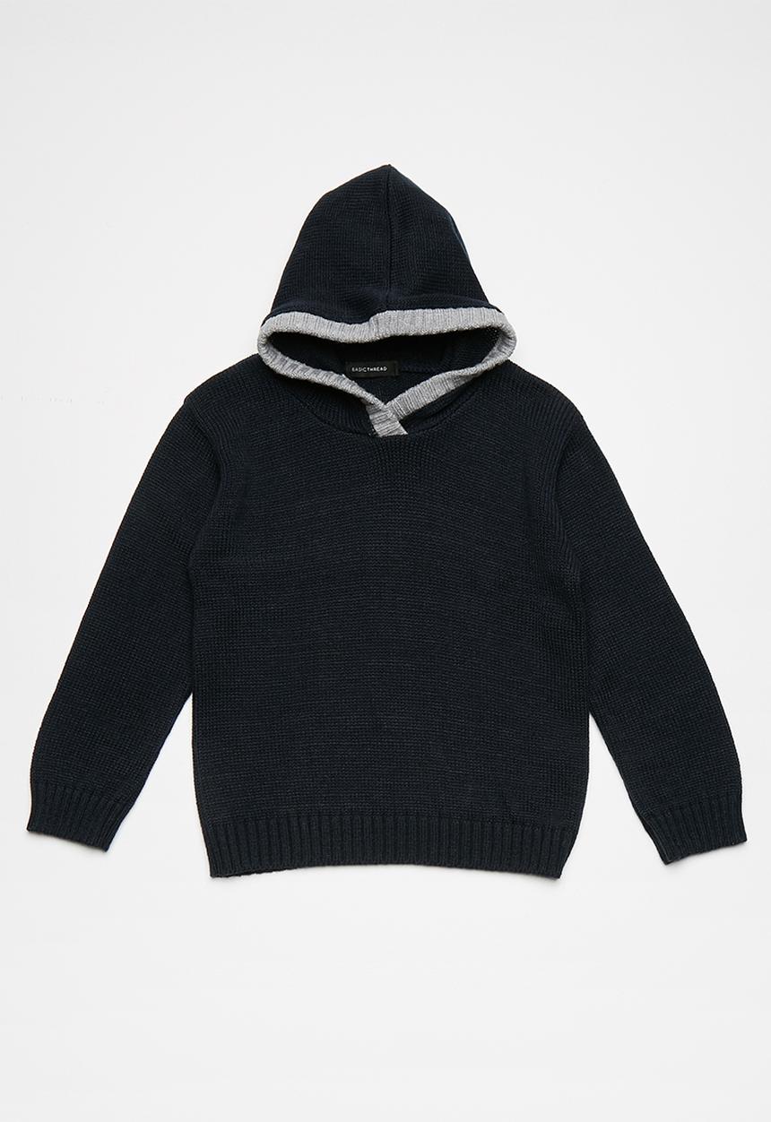 basicthread - Knitted elbow patch hoodie