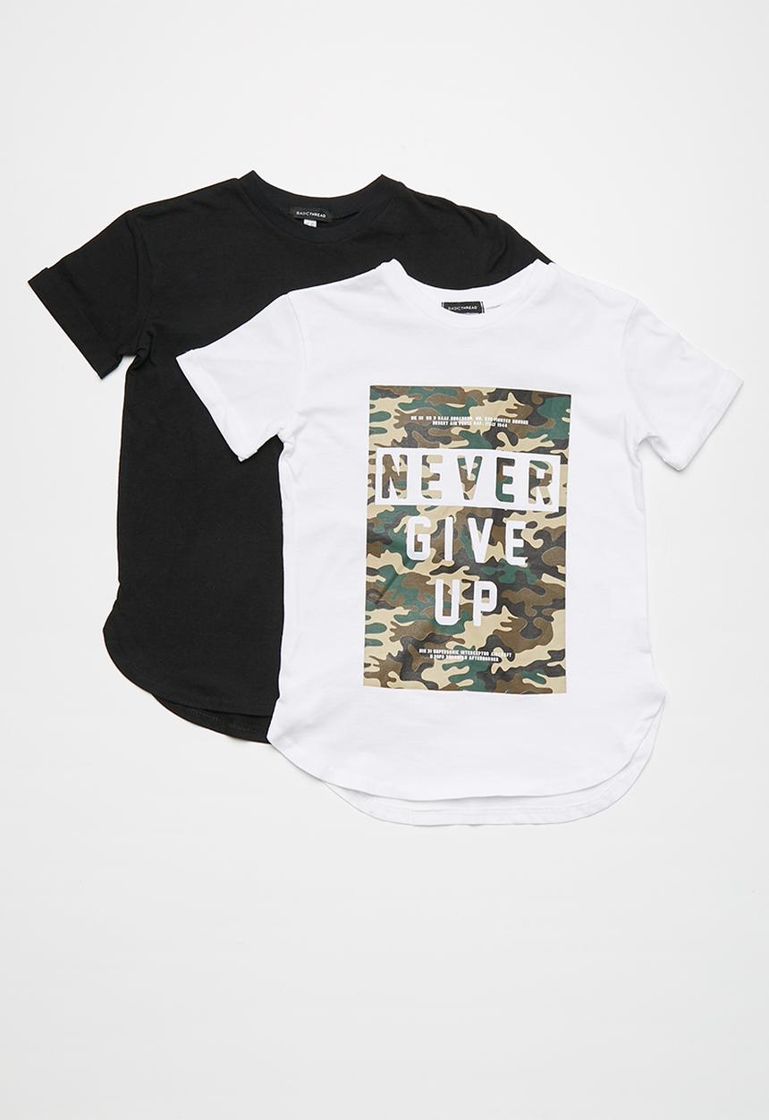 basicthread - 2-Pack longline curved hem tee