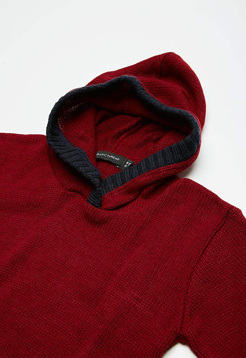basicthread - Knitted elbow patch hoodie