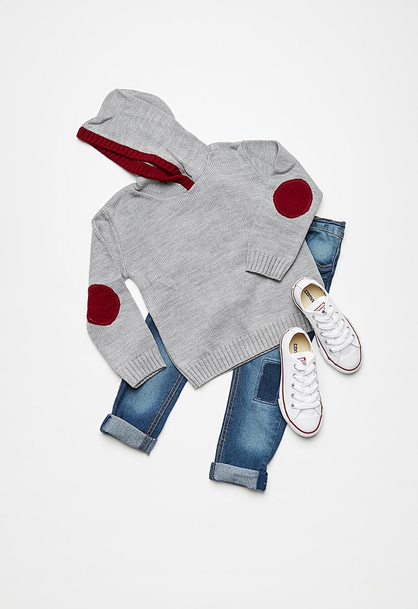 basicthread - Knitted elbow patch hoodie