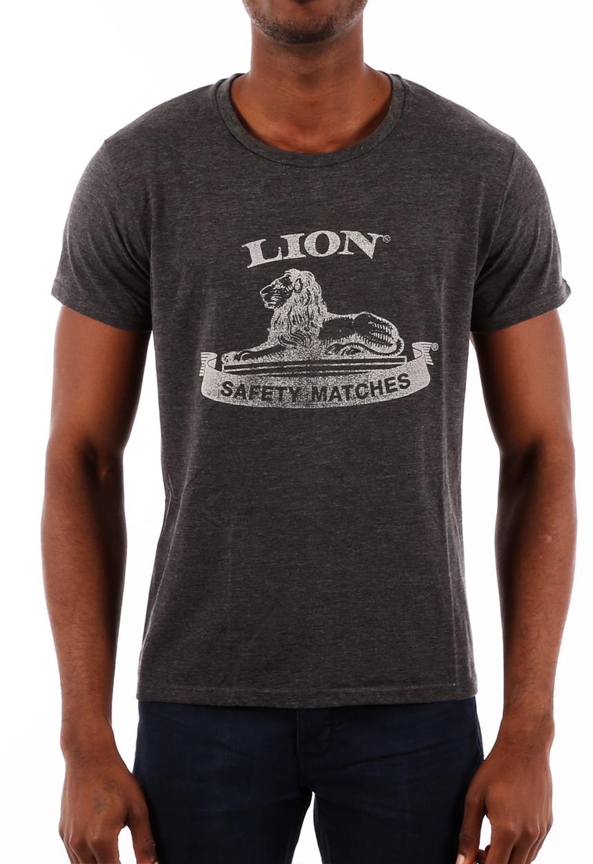 Top 100 Mandrobe Tees - Lion Safety Matches T-Shirt – Charcoal