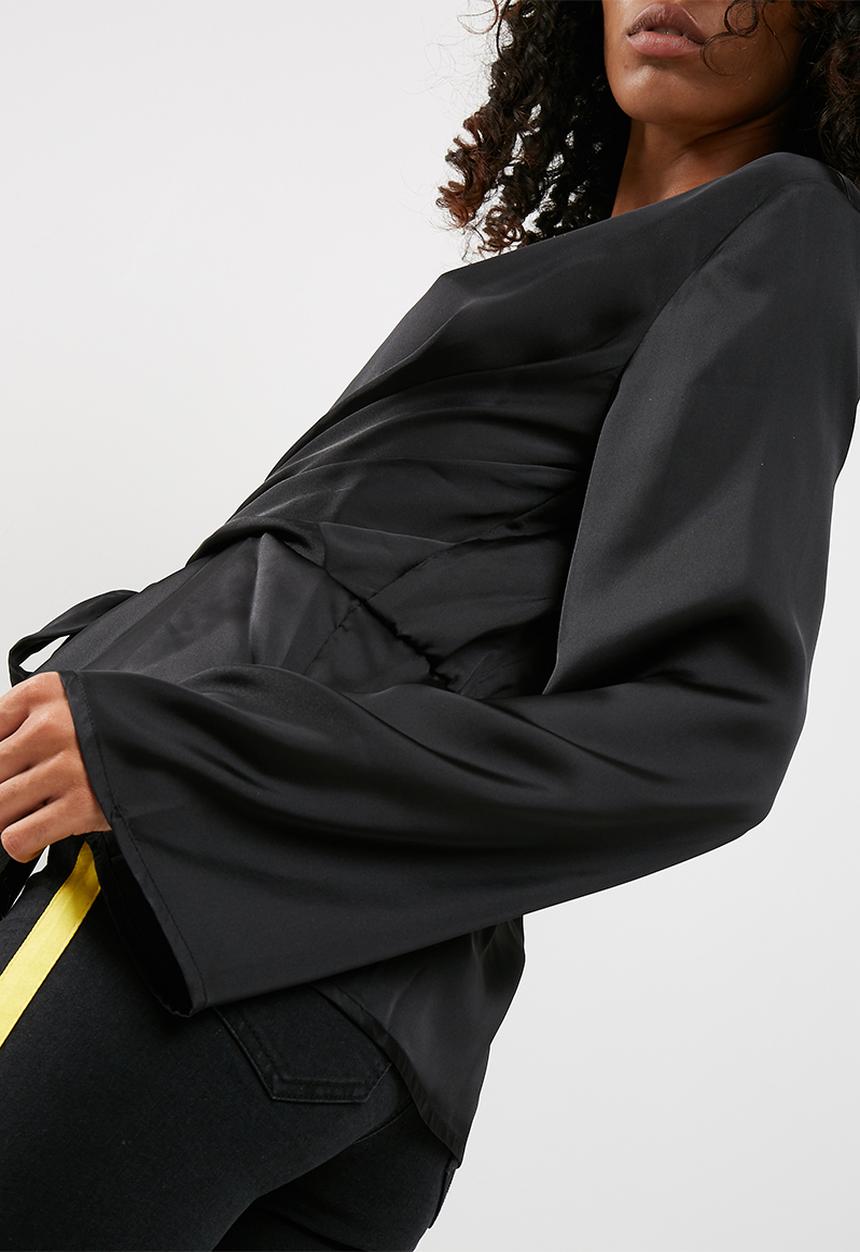 Missguided - Satin chiffon drape blouse