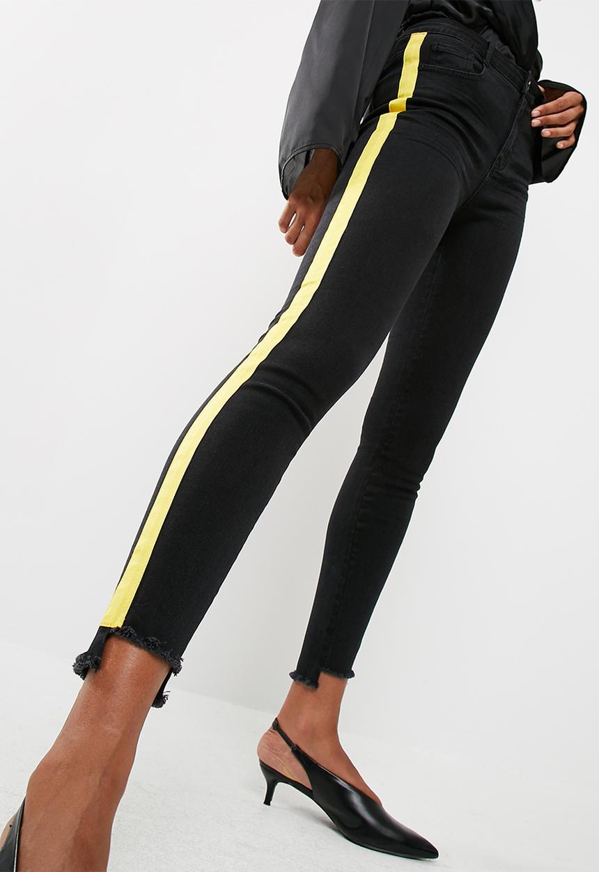 Missguided - Anarchy mid rise side stripe jeans