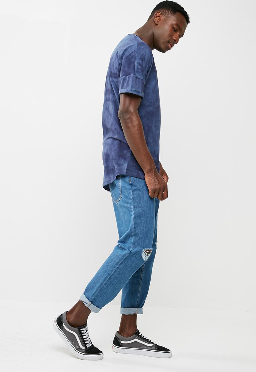 basicthread - Longline curved hem drop shoulder tee