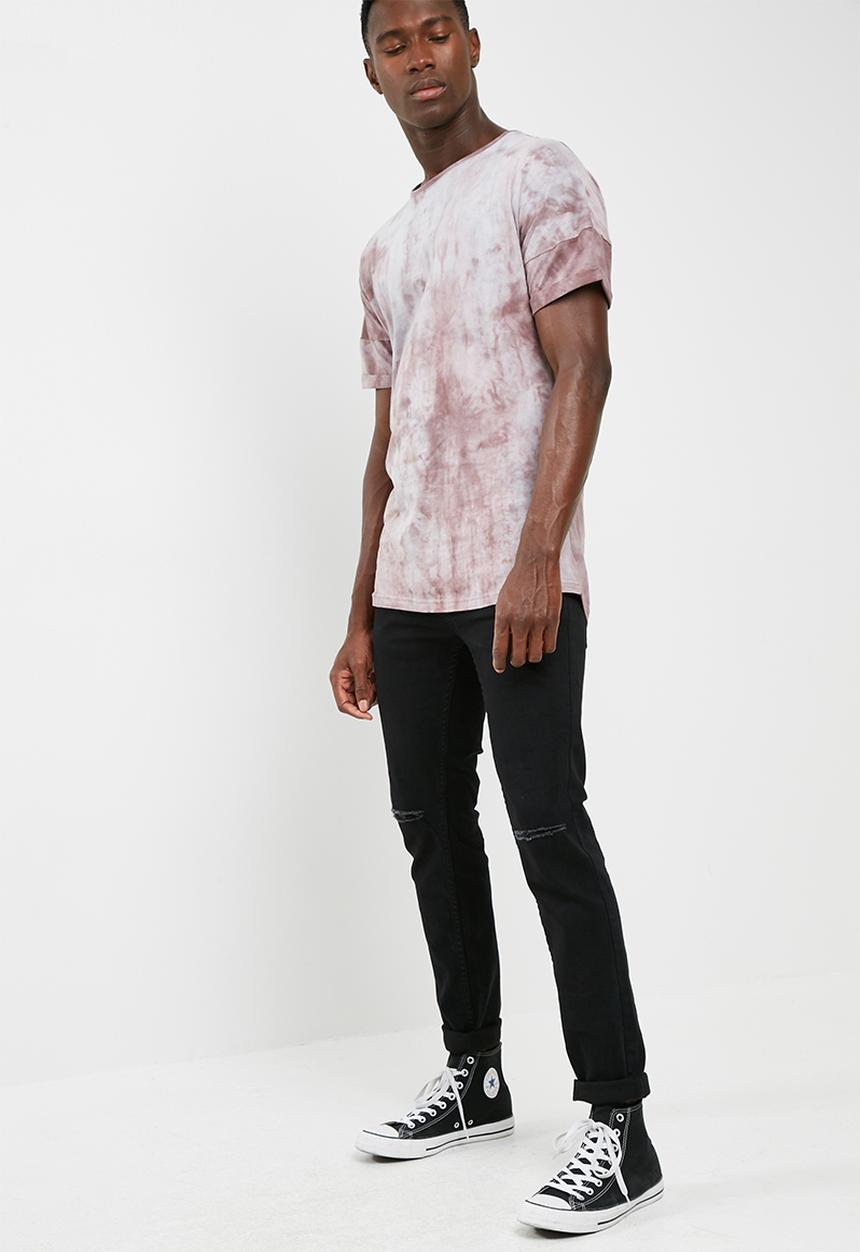 basicthread - Longline curved hem drop shoulder tee
