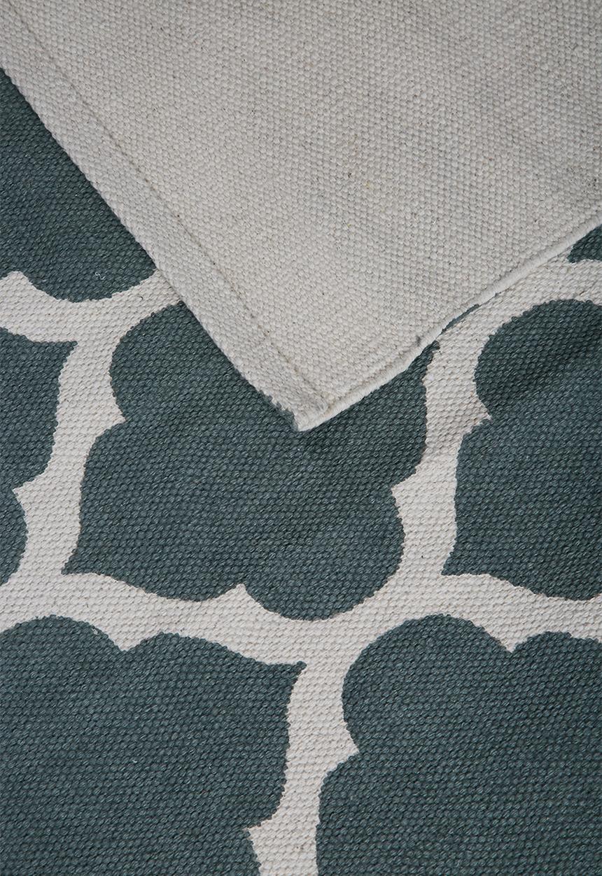 Sixth Floor - Daisy printed rug - teal green