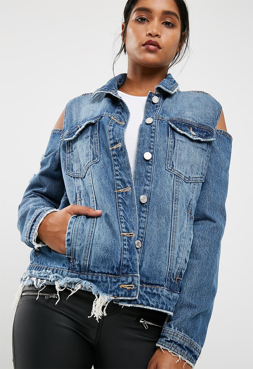 Missguided - Cut out trucker denim jacket