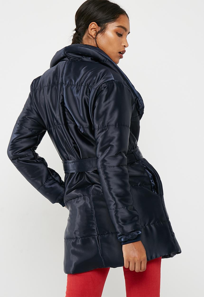 dailyfriday - Mid length belted padded jacket