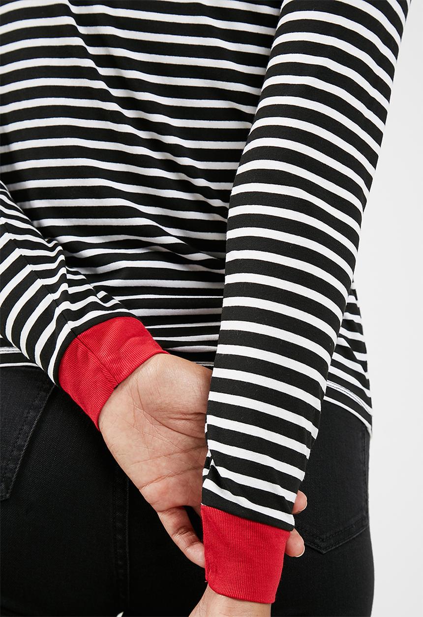 New Look - Long sleeve stripe fitted ringer top
