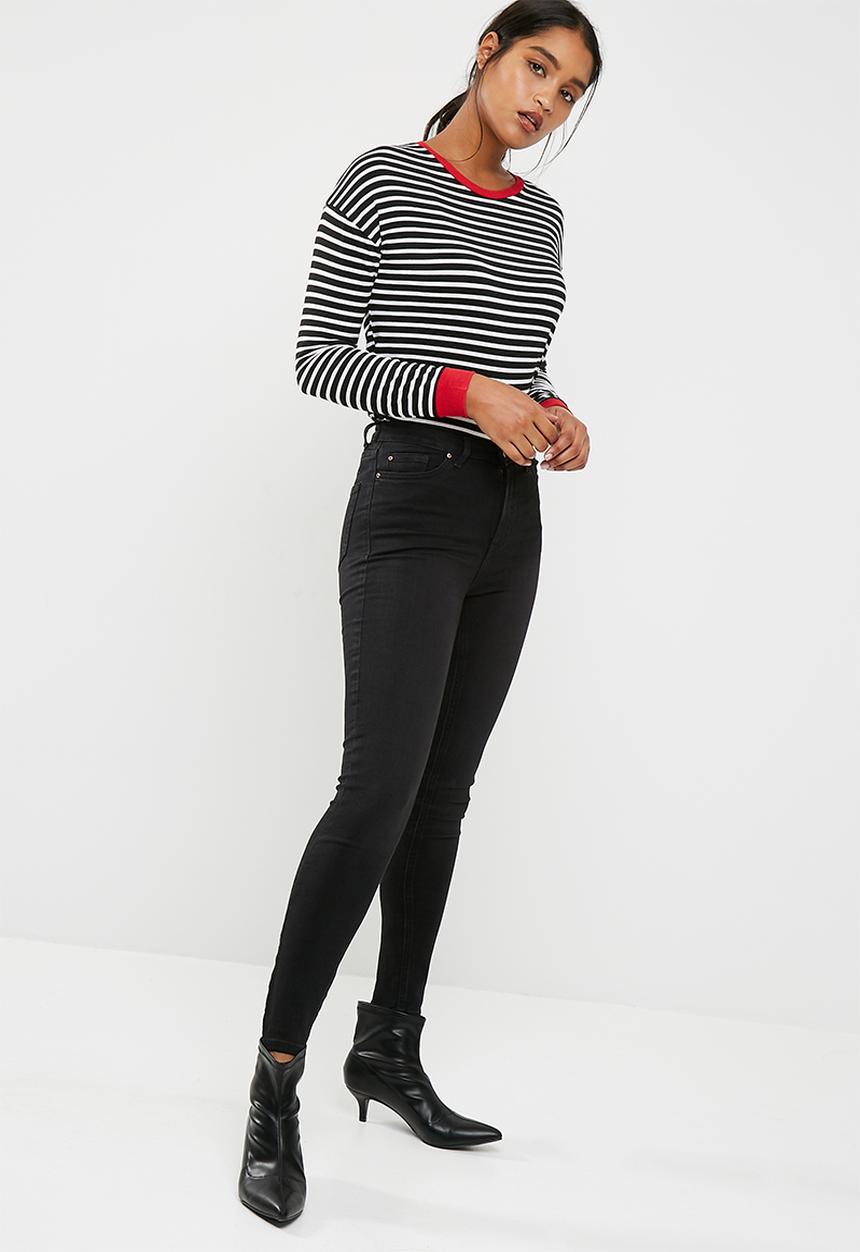 New Look - Long sleeve stripe fitted ringer top