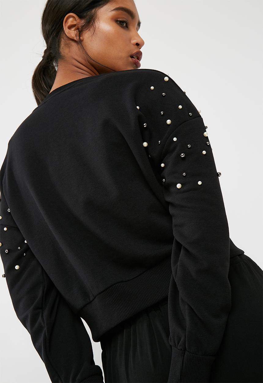New Look - Pearl embellished shoulder sweat top