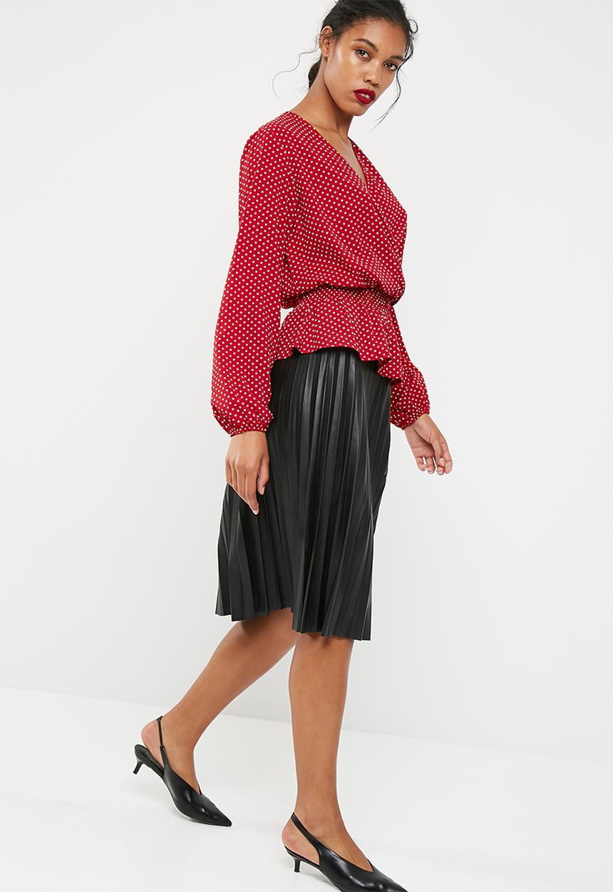 dailyfriday - Shirred waist wrap blouse