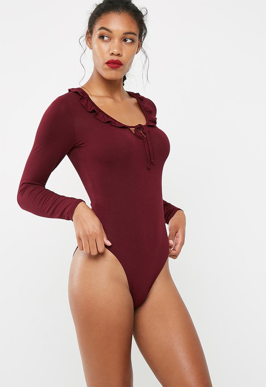 dailyfriday - Ruffle neck bodysuit