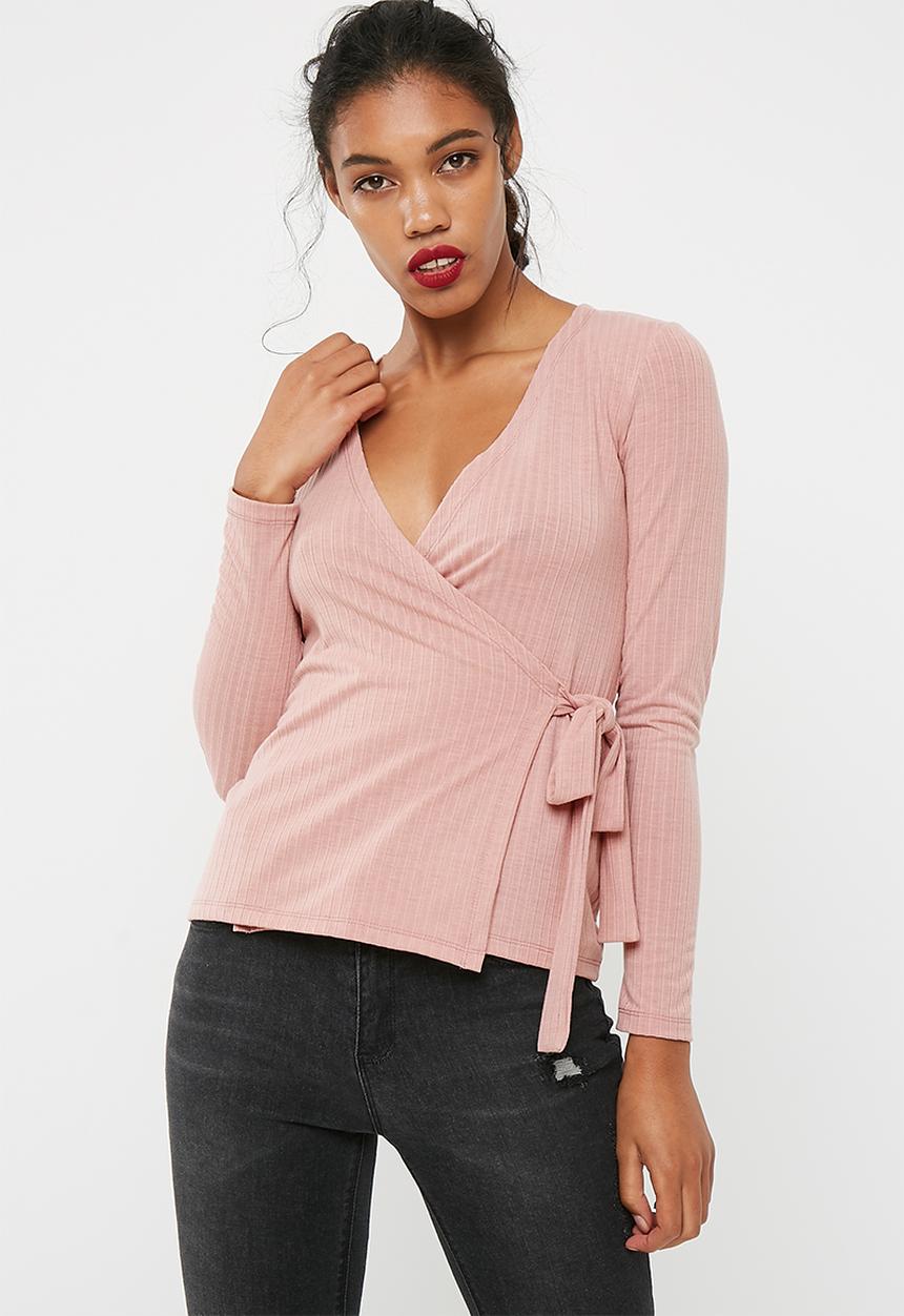 dailyfriday - Long sleeve wrap front tee