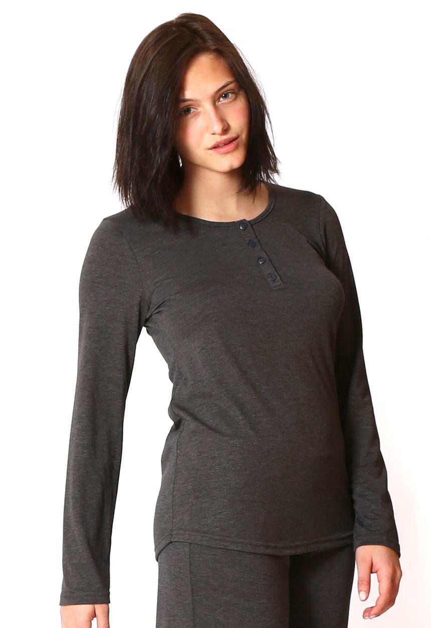 Anna-Louise Sleepwear - Long Sleeve Top – Grey