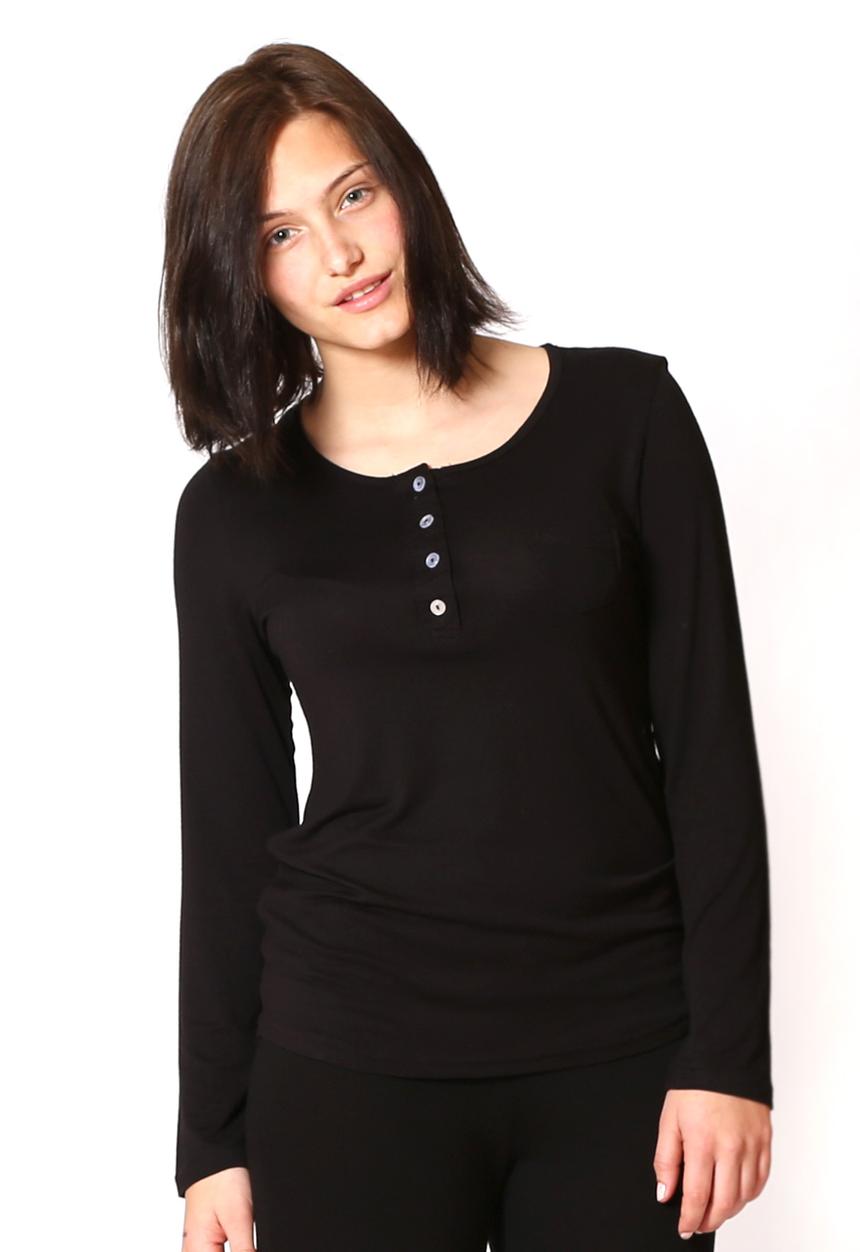 Anna-Louise Sleepwear - Long Sleeve Top – Black