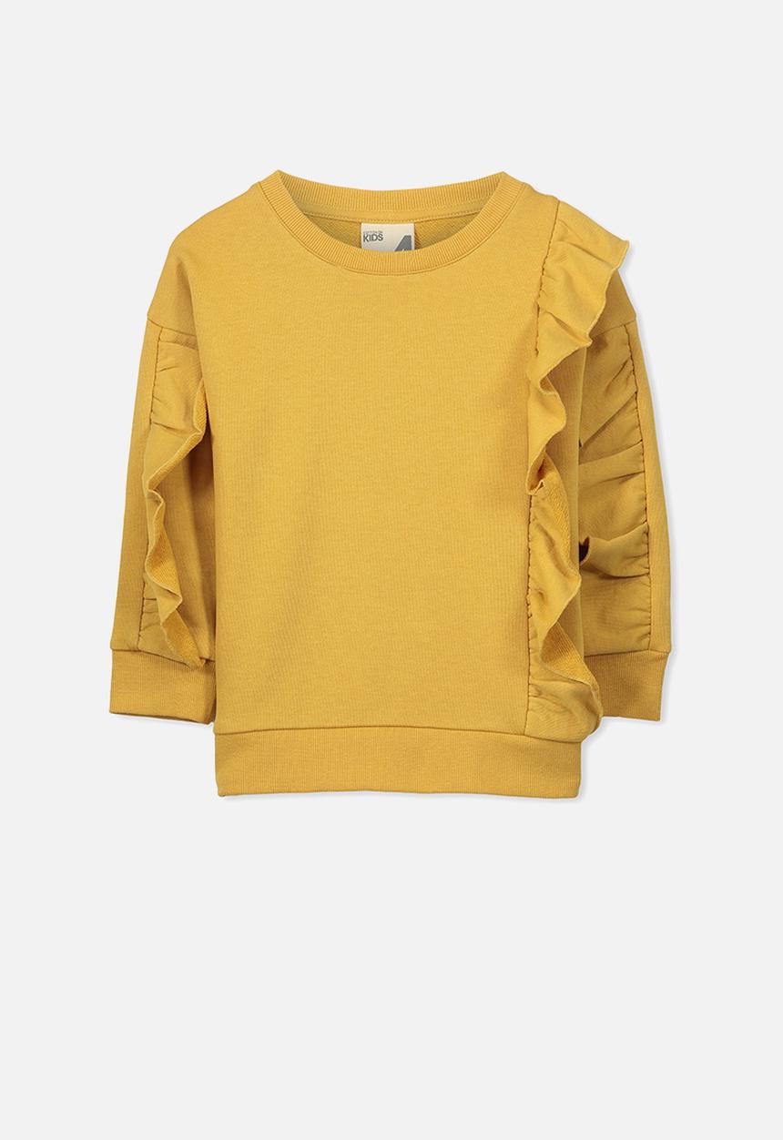 Cotton On - Kids sage front frill fleece top