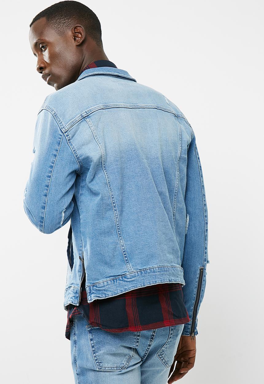 Only & Sons - Storm zip detail denim jacket