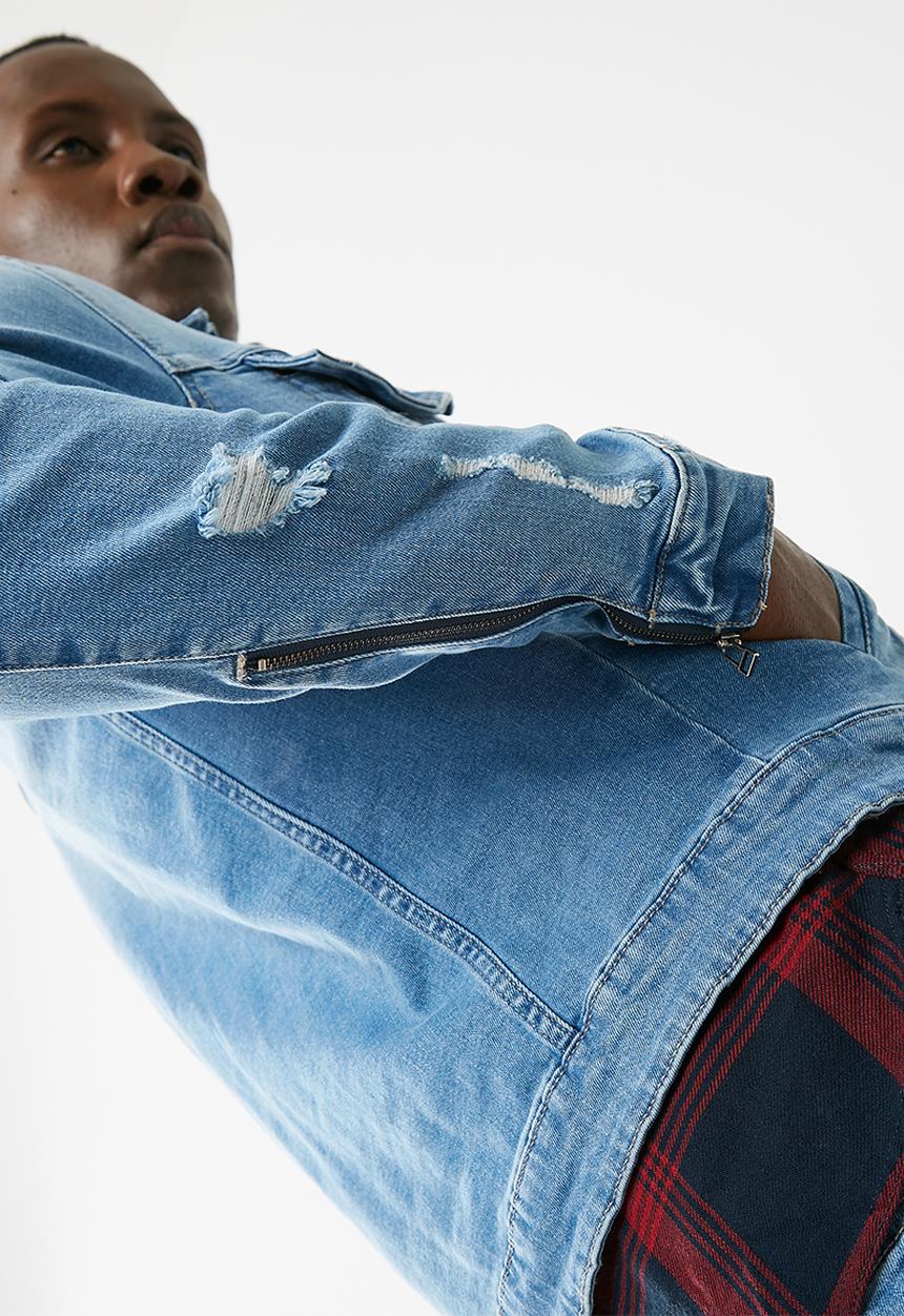 Only & Sons - Storm zip detail denim jacket