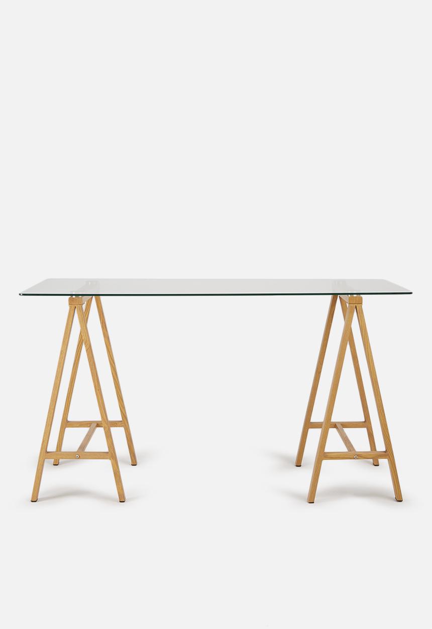 Eleven Past - Glass trestle table